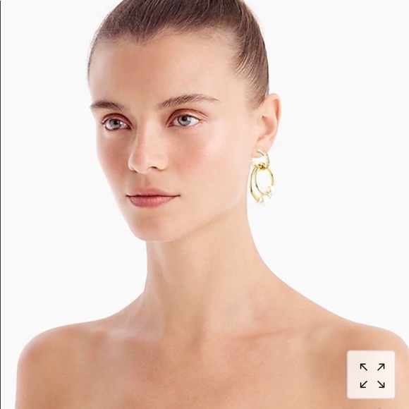J. Crew Pearl Drop Hoop Earrings - Picture 3 of 3